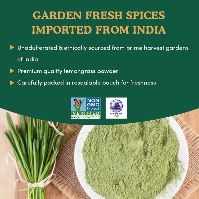 HANDPICK Lemongrass Powder (226g/8oz) Non GMO, Gluten Free, 100% Raw, Sourced from India, For Cooking, Smoothies, Tea, Packed in Resealable Ziplock Pouch - Image 5